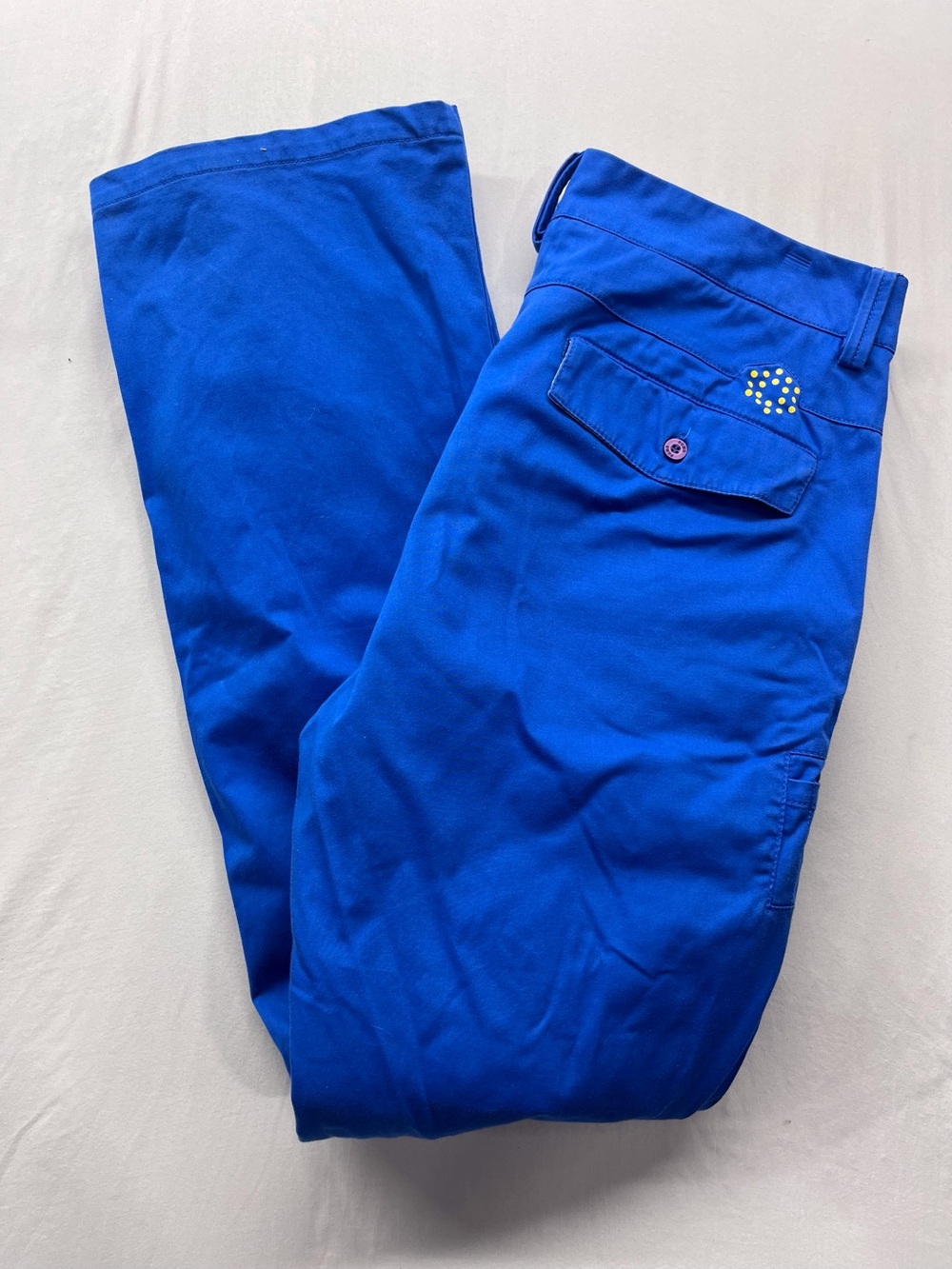 Puma Pants Mens W32 L34 Blue Golf Straight Leg Chino Embroidered Logo